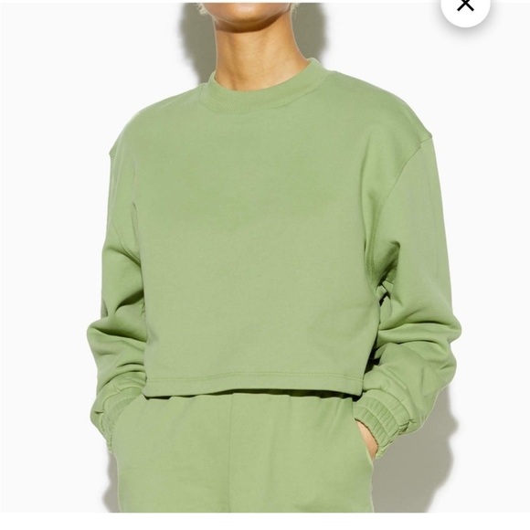 Apparis Tops - Apparis Isabel Sweatshirt Green Cropped Long Sleeve Organic Cotton Size XXS